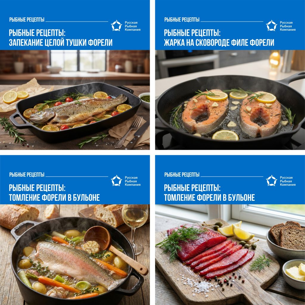 Инфографика 🗓: Рыбные рецепты из форели